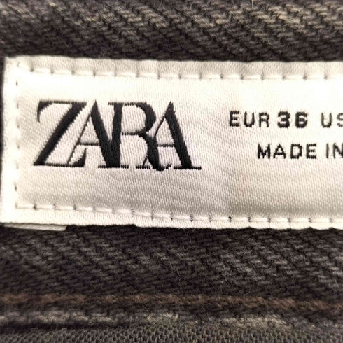 ザラ ZARA TOPSTITCHED CARGO JEANS ブラック カーゴデニム メンズ EUR:36