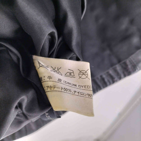 JINDO カウレザー スナップボタン ノーカラー レザージャケット レディース JPN:M