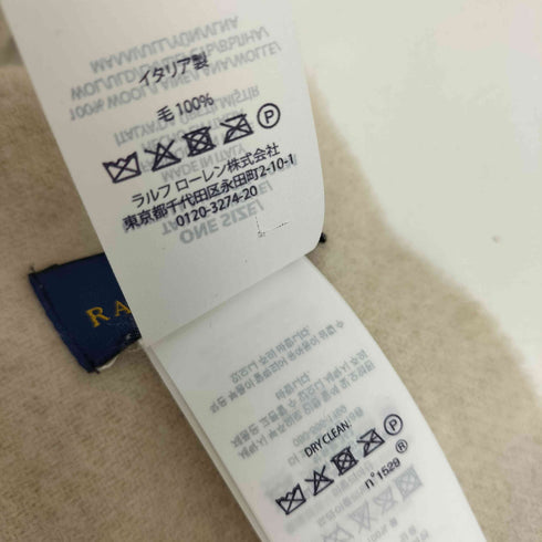 ポロラルフローレン POLO RALPH LAUREN イタリア製 ポニー 刺繍 ウール フリンジ マフラー メンズ ONE SIZE