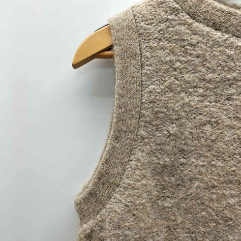 ナチュラルランドリー NATURAL LAUNDRY アルパカ混 ミックスファブリック ローゲージ ニット ベスト レディース JPN:2