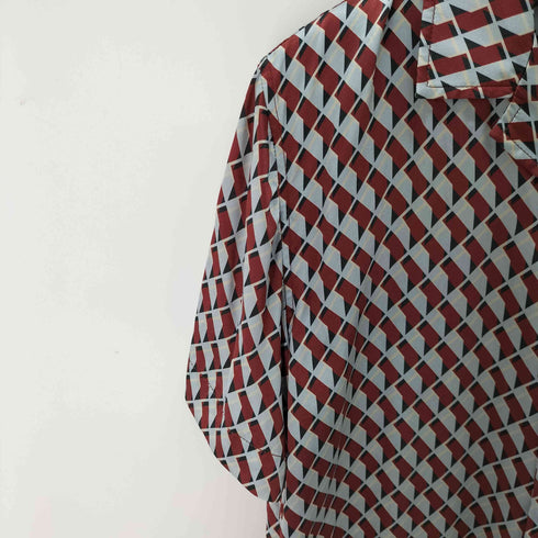 バナナリパブリック BANANA REPUBLIC 総柄 開襟 オープンカラー シルク100 半袖シャツ メンズ import:S