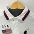 ポロバイラルフローレン Polo by RALPH LAUREN ビックポニー刺繍 アメリカ国旗 ポロシャツ レディース import:S