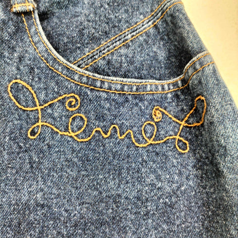 Y2K CECILENE 刺繍デザインデニムスカート レディース 69cm
