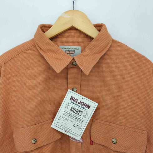 ビッグジョン BIG JOHN L/S フラップポケット ソフト ネルシャツ ビッグサイズ メンズ 4L