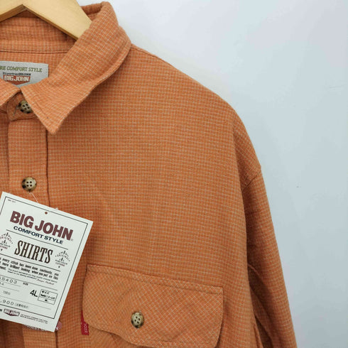 ビッグジョン BIG JOHN L/S フラップポケット ソフト ネルシャツ ビッグサイズ メンズ 4L
