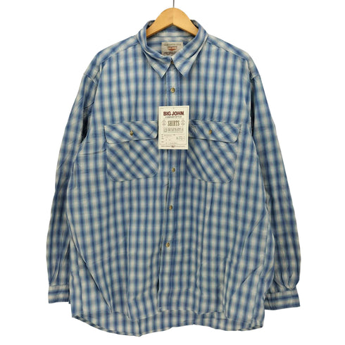 ビッグジョン BIG JOHN L/S オンブレチェック コットンシャツ ビッグサイズ メンズ 3L