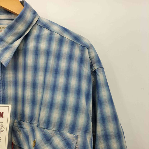 ビッグジョン BIG JOHN L/S オンブレチェック コットンシャツ ビッグサイズ メンズ 3L