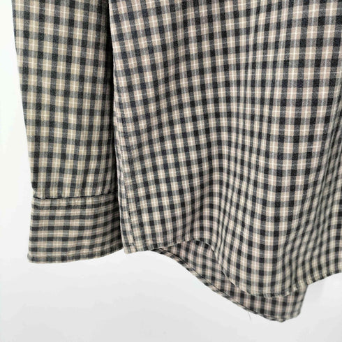 ギャップ Gap 90S OLD 紺タグ コットン チェック柄 長袖シャツ 両胸フラップ メンズ import:M
