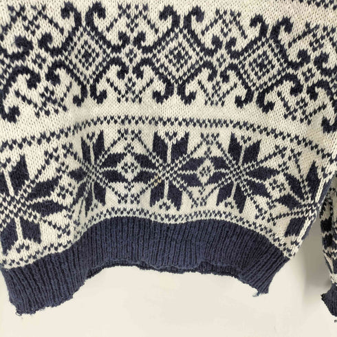 ランズエンド LANDS END 80-90s USA製 ノルディックコットンニット メンズ import:M