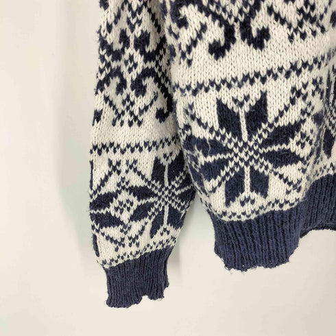 ランズエンド LANDS END 80-90s USA製 ノルディックコットンニット メンズ import:M
