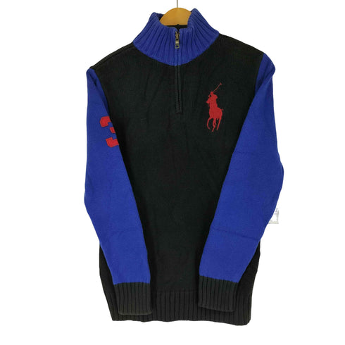 ポロバイラルフローレン Polo by RALPH LAUREN ビックポニー刺繍 ハーフジープ セーター メンズ L
