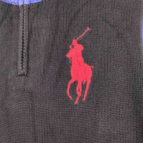 ポロバイラルフローレン Polo by RALPH LAUREN ビックポニー刺繍 ハーフジープ セーター メンズ L
