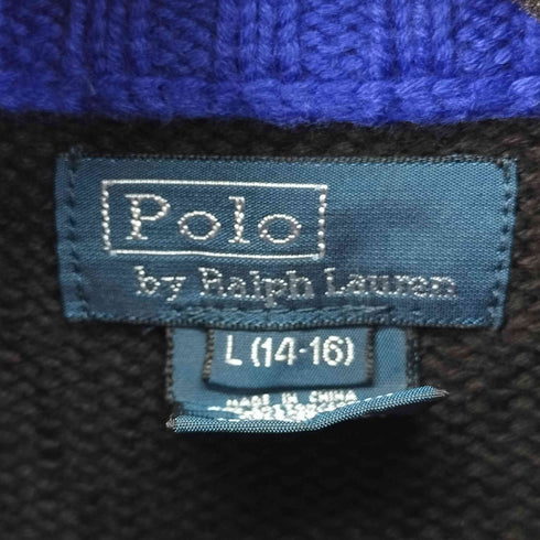 ポロバイラルフローレン Polo by RALPH LAUREN ビックポニー刺繍 ハーフジープ セーター メンズ L
