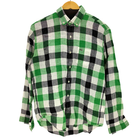 ラコステ LACOSTE REGULAR FIT ブロックチェックリネンシャツ メンズ 39