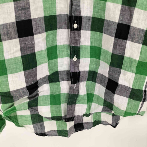 ラコステ LACOSTE REGULAR FIT ブロックチェックリネンシャツ メンズ 39