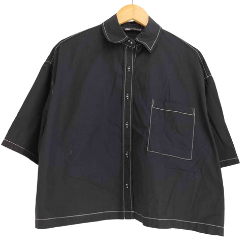 ザラ ZARA ステッチ S/S シャツ レディース import:XS