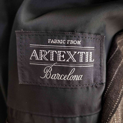 ARTEXTIL ストライプ ウールリネン 4B テーラードジャケット メンズ import:L