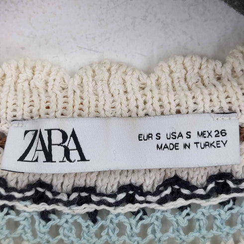 ザラ ZARA S/S かぎ網ニットワンピース レディース