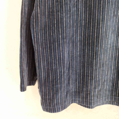 ペリーエリス PERRY ELLIS ストライプ ベルベット ロングスリーブTシャツ メンズ import:M