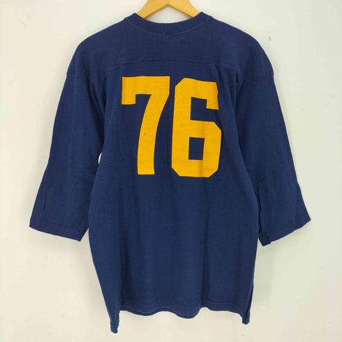 チャンピオン Champion 70-80s バータグ後期 SMU 74 ナンバリング 七分袖 フットボールTシャツ メンズ import:L