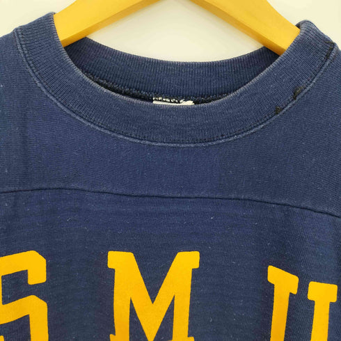 チャンピオン Champion 70-80s バータグ後期 SMU 74 ナンバリング 七分袖 フットボールTシャツ メンズ import:L