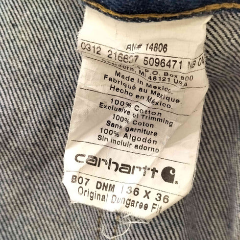 カーハート Carhartt Original Dungaree Fit B07 DOUBLE FRONT DENIM WORK PANT ダブルニー ペインター デニム ワーク パンツ メンズ 36×36