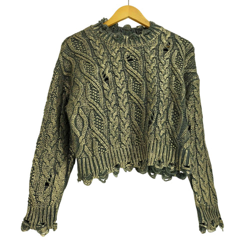ザラ ZARA KOKILNUSXA TRIKOTAJ METALLIK SVITER レディース