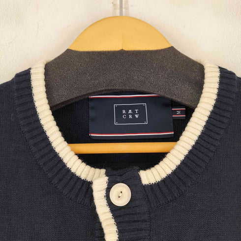 ロマンティッククラウン ROMANTIC CROWN ロゴ刺繍 ラウンドネック カーディガン メンズ M