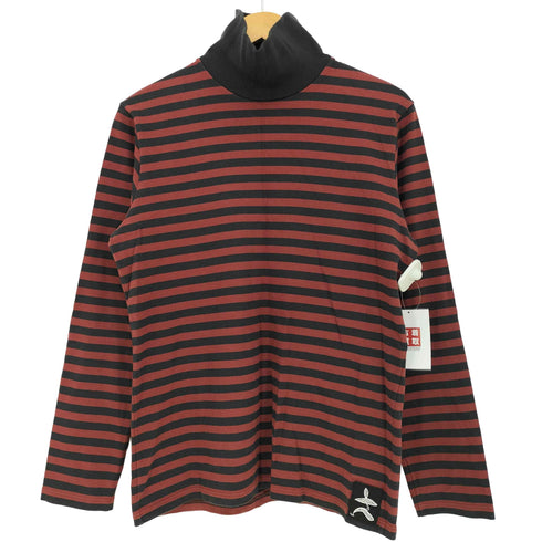 アニエスベーオム Agnes b.homme フロントワッペン装飾 タートルネック ボーダー 長袖カットソー メンズ Tイ