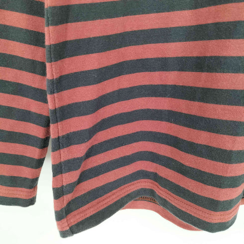 アニエスベーオム Agnes b.homme フロントワッペン装飾 タートルネック ボーダー 長袖カットソー メンズ Tイ