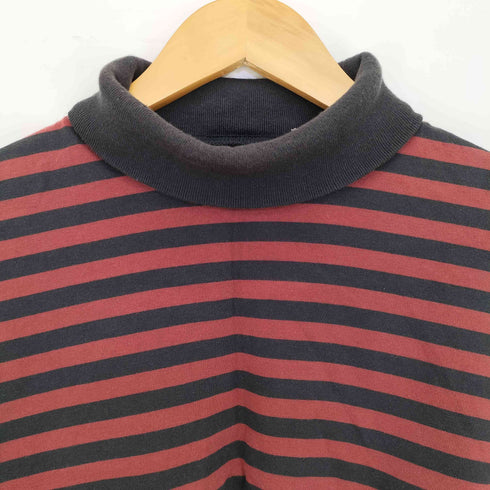 アニエスベーオム Agnes b.homme フロントワッペン装飾 タートルネック ボーダー 長袖カットソー メンズ Tイ