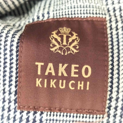 タケオキクチ TAKEO KIKUCHI グレンチェック ステッチデザイン スタンドカラージャケット メンズ