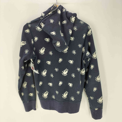 アベイシングエイプ A BATHING APE COLLEGE LOGO ZIP HOODIE Grow In The Dark カレッジ ロゴ モノグラム フルジップ フーディー 蓄光 プリント エイプヘッド 総柄 メンズ JPN:S