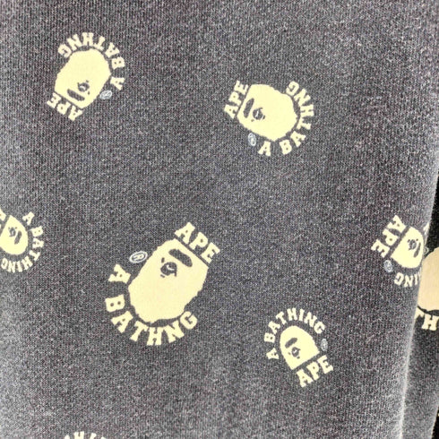 アベイシングエイプ A BATHING APE COLLEGE LOGO ZIP HOODIE Grow In The Dark カレッジ ロゴ モノグラム フルジップ フーディー 蓄光 プリント エイプヘッド 総柄 メンズ JPN:S