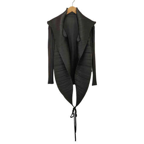 プリーツプリーズイッセイミヤケ PLEATS PLEASE ISSEY MIYAKE 13AW 変形 プリーツ カーディガン レディース