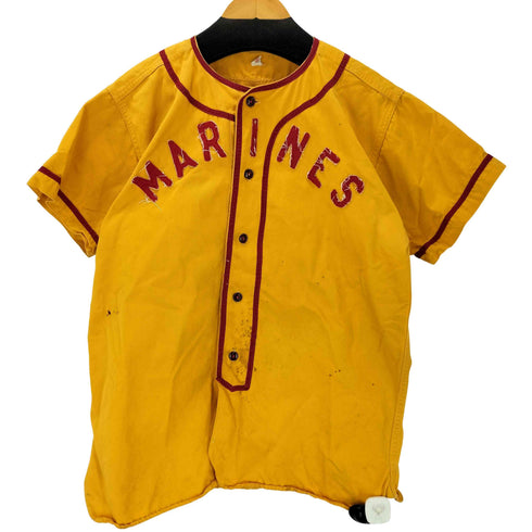 ユーエスエムシー USMC アメリカ海兵隊 S/S ベースボール シャツ 猫目ボタン メンズ US:40