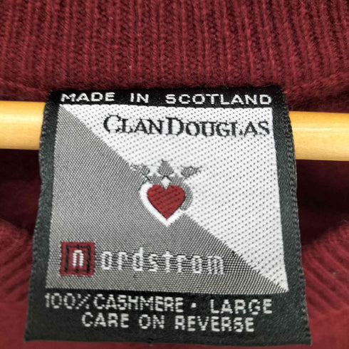 CLAN DOUGLAS スコットランド製 カシミヤ100% Vネックハイゲージニット メンズ JPN:L