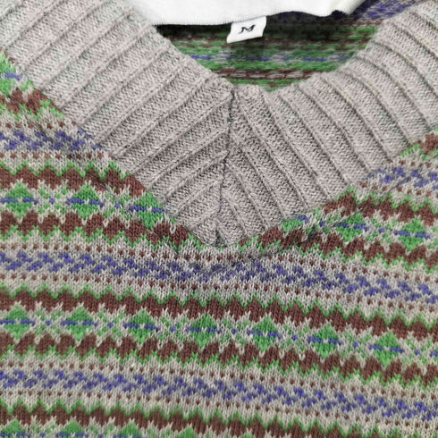 Joe.Casely-Hayford 90S 総柄 ドッキング コットンニット メンズ import:M