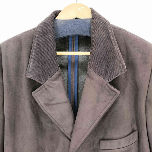 アニエスベーオム Agnes b.homme フランス製 コーデュロイ切替 ベロアライクチェスターコート メンズ EUR:50
