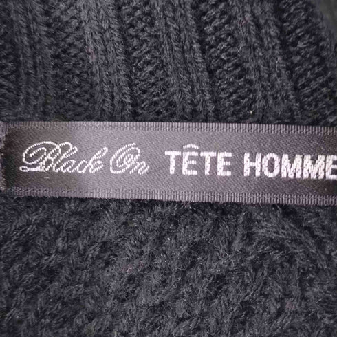 テットオム TETE HOMME ダイヤ柄 タートルネック ニット メンズ L
