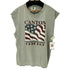 90S USA製 KINGSTREE アメリカ国旗 オイハオ州 ボーダー 袖カットオフ ノースリーブ メンズ import:XL