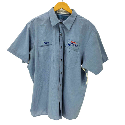 シンタス CINTAS シンプルチェック 企業ロゴ S/S ワークシャツ メンズ import:XL