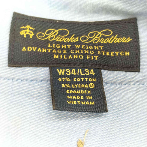 ブルックスブラザーズ BROOKS BROTHERS chino stretch milano fit ノータックチノ メンズ 34