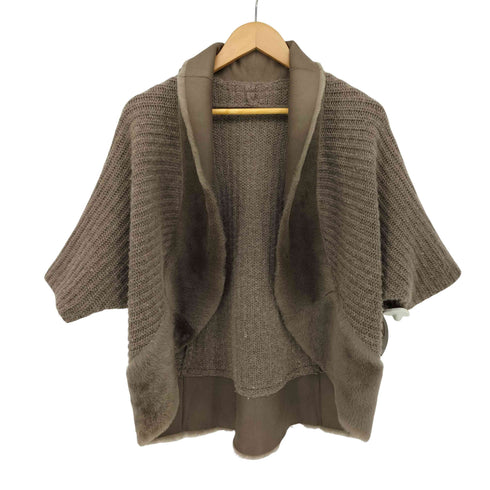 ハートイッセイミヤケ Haat ISSEY MIYAKE ラムレザーショール ウールカシミヤ ボレロ レディース