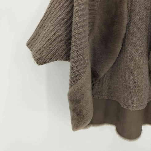 ハートイッセイミヤケ Haat ISSEY MIYAKE ラムレザーショール ウールカシミヤ ボレロ レディース