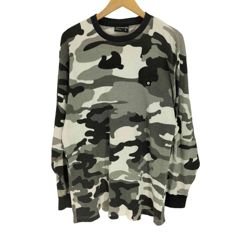 サウスポール SOUTHPOLE 00S 迷彩 カモ柄 モノクロ サーマル L/S カットソー ロンT メンズ import:L