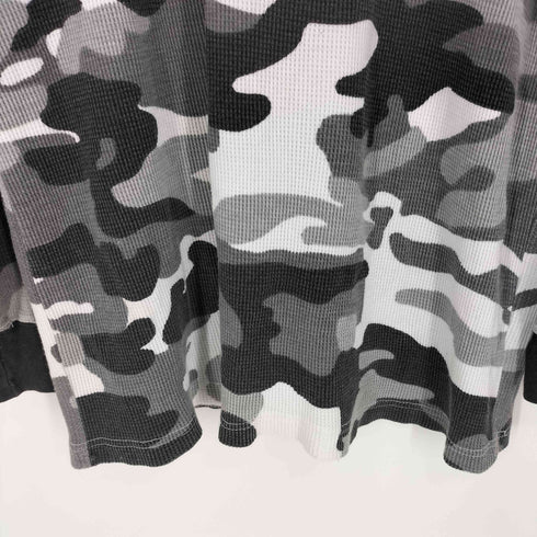 サウスポール SOUTHPOLE 00S 迷彩 カモ柄 モノクロ サーマル L/S カットソー ロンT メンズ import:L