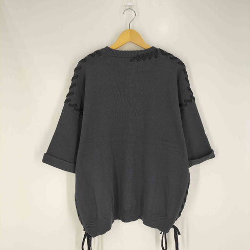 クレイル CLEL Hand Stitched Short Sleeve Side Lace Knit ハンドステッチ ショートスリーブ レースニット レディース JPN:M