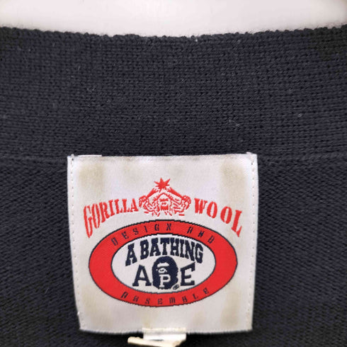 アベイシングエイプ A BATHING APE GORILLA WOOL エイプヘッド ライト ウール カーディガン メンズ JPN:S