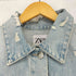 ザラ ZARA ダメージ加工 クロップド デニムジャケット レディース import:M